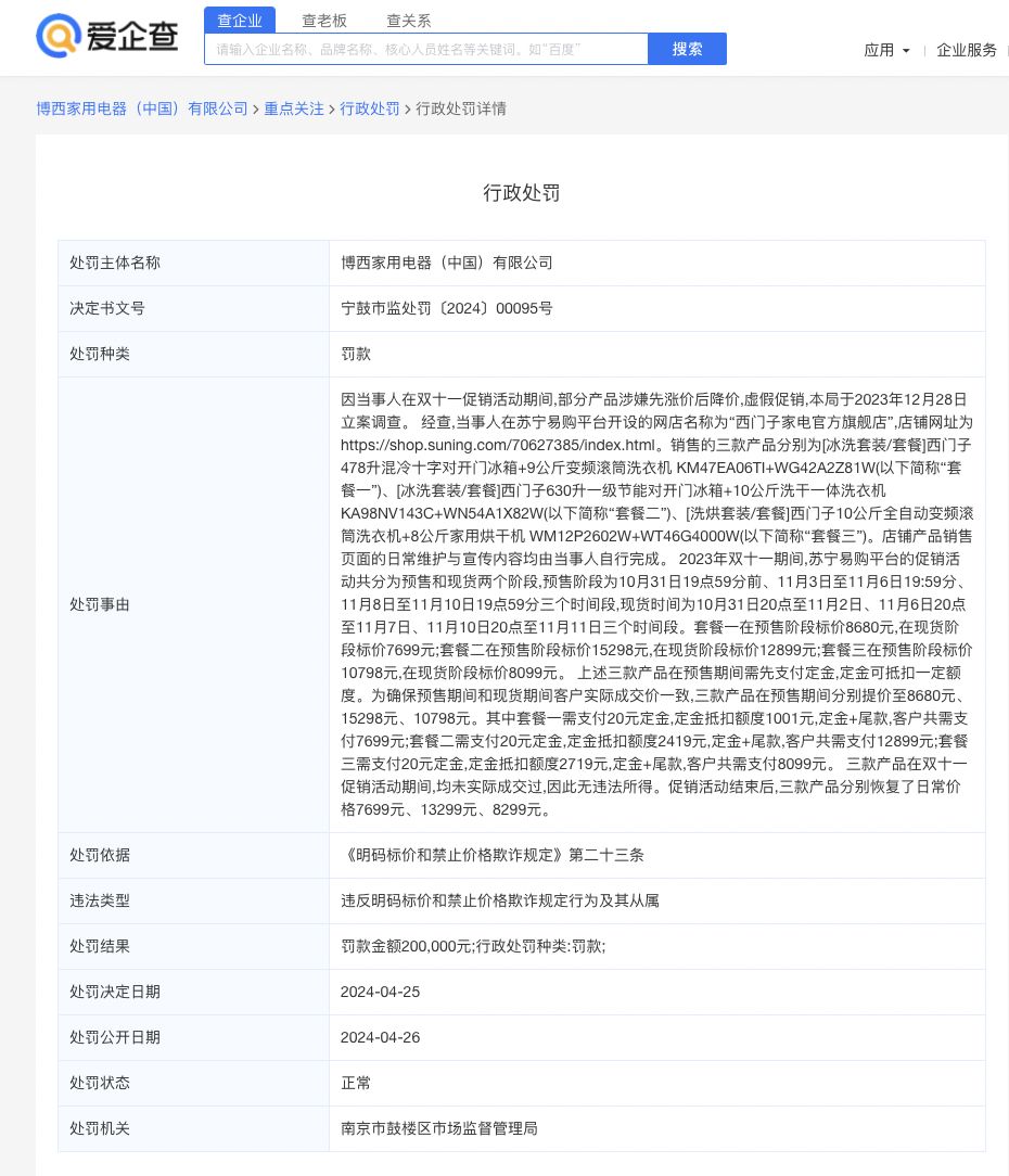 西门子因双十一先涨价再促销被罚20万元