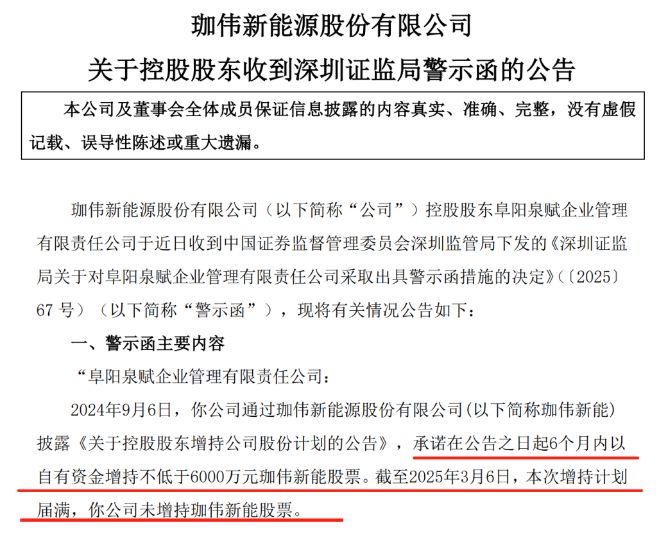 承诺增持超6000万元股票却爽约！监管出手！